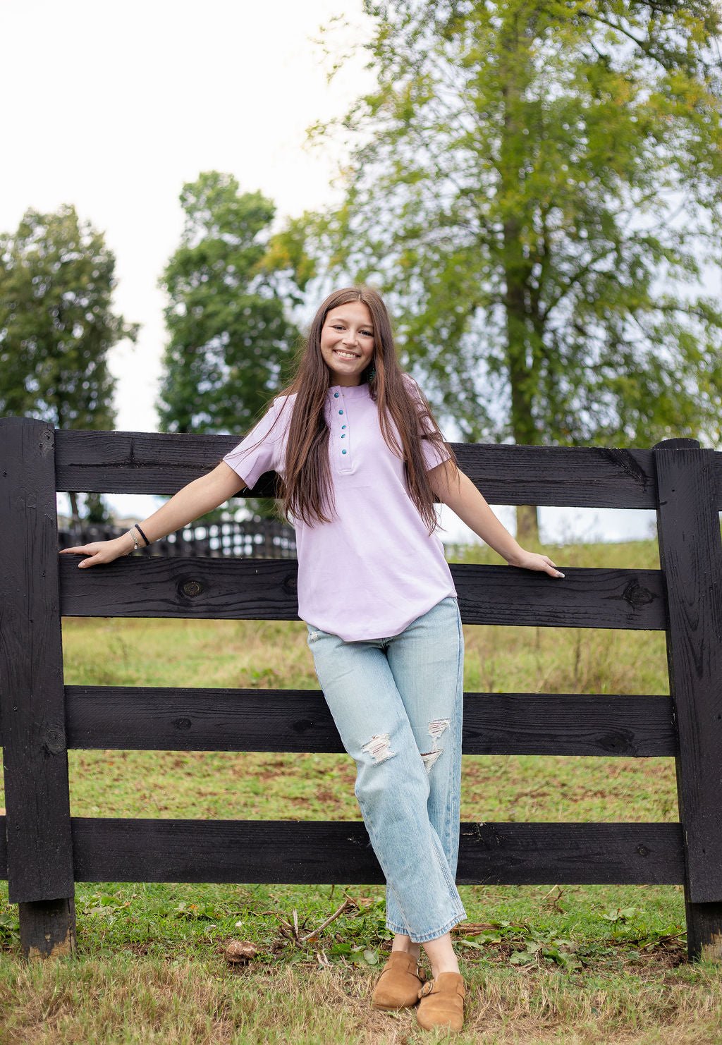 Turquoise Snap Button Down T-Shirt - Double C Western SupplyLucky &amp; Blessed