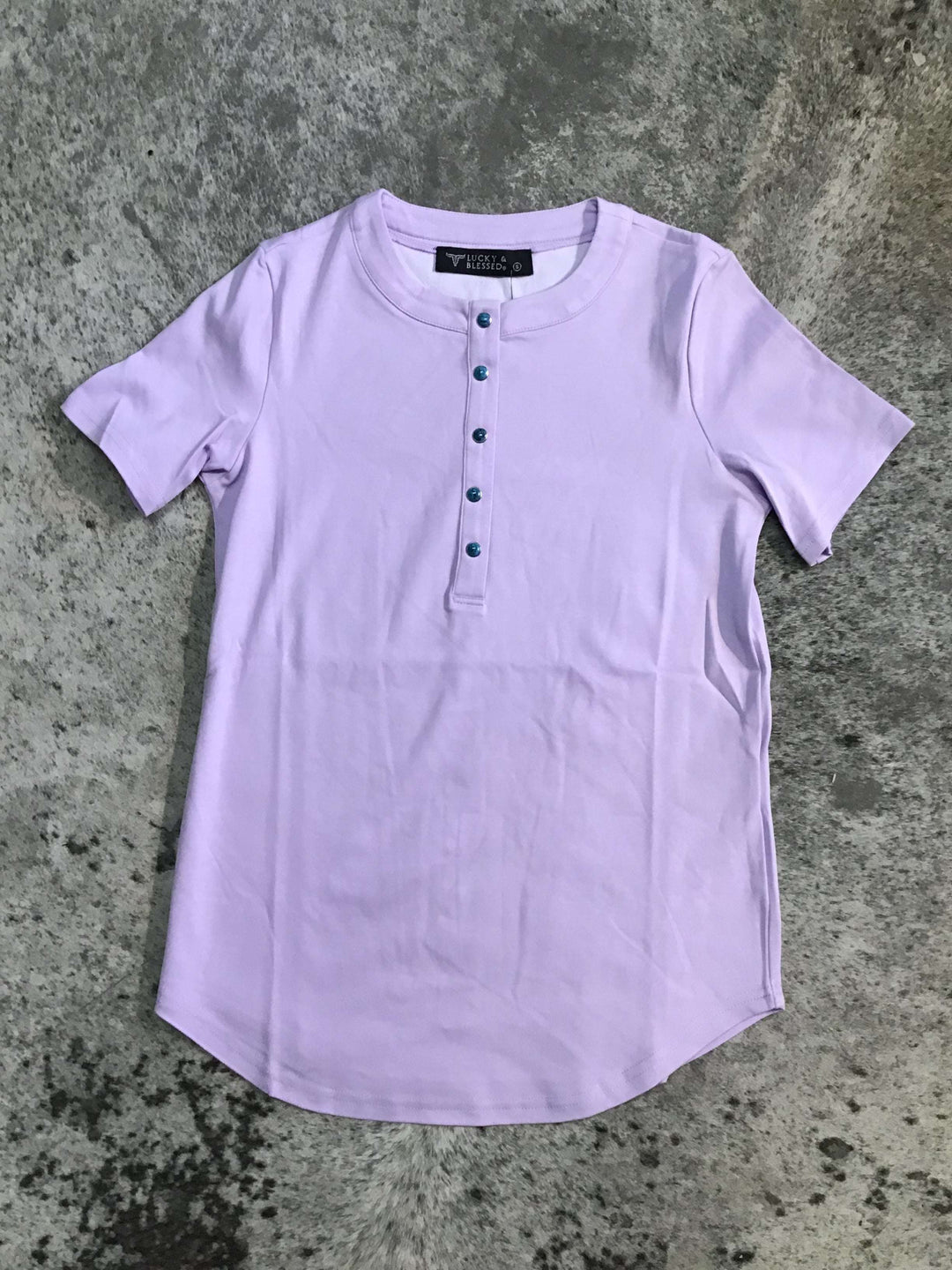 Turquoise Snap Button Down T-Shirt - Double C Western SupplyLucky &amp; Blessed