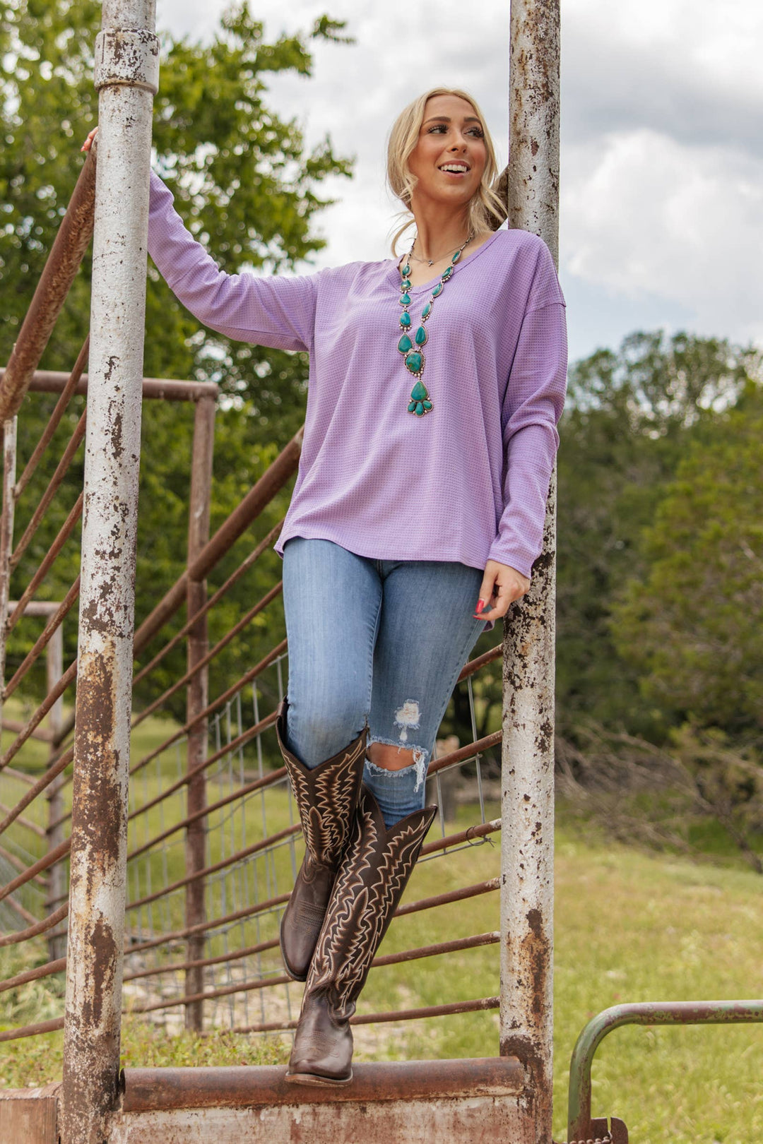 V Neck Thermal Top - Double C Western SupplyAndrée by Unit