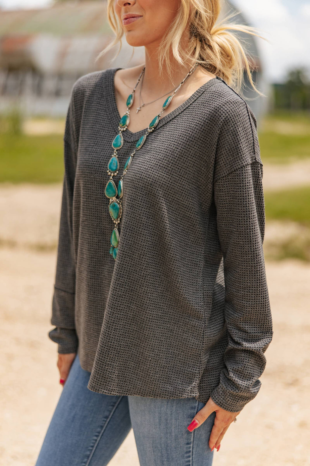 V Neck Thermal Top - Double C Western SupplyAndrée by Unit
