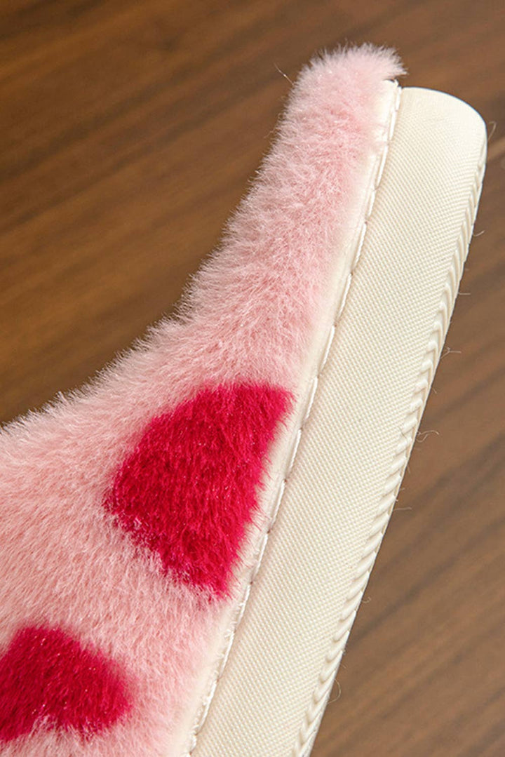 Valentines Heart Shape Winter Fuzzy Slippers - Double C Western Supplyfashionworks