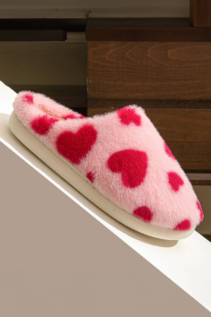 Valentines Heart Shape Winter Fuzzy Slippers - Double C Western Supplyfashionworks