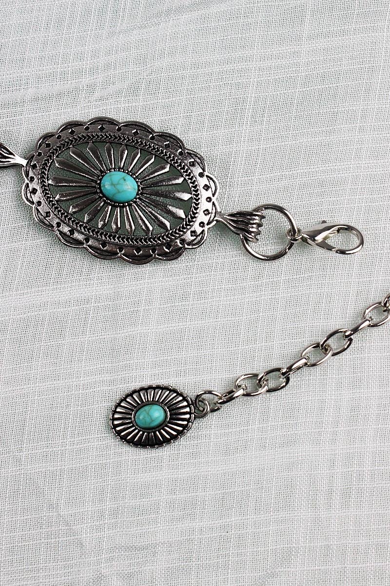 Vintage Turquoise Chain Belt – Classic Western Elegance YB-8117 - Double C Western SupplyLeto Accessories