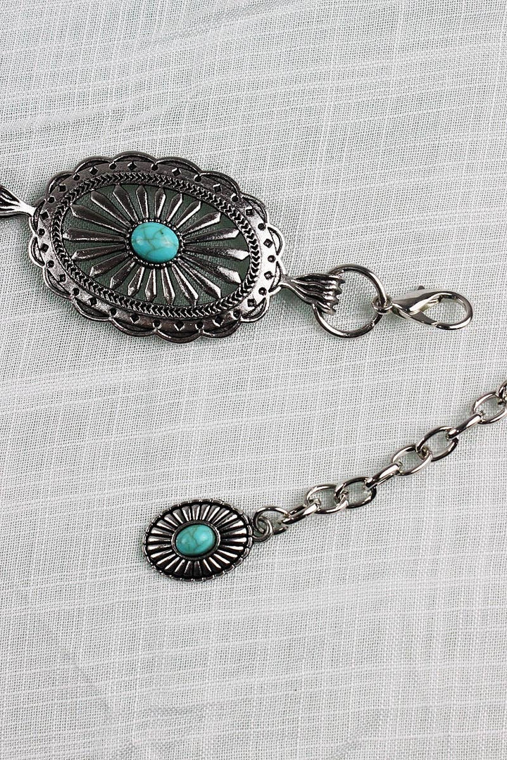 Vintage Turquoise Chain Belt – Classic Western Elegance YB-8117 - Double C Western SupplyLeto Accessories