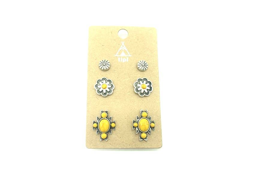 Western 3 Pair Turquoise Earring Set - Double C Western SupplySnowing West