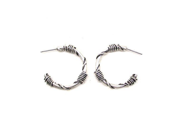 Western Barbed Wire Hoop Earrings SE2636SB - Double C Western SupplySnowing West