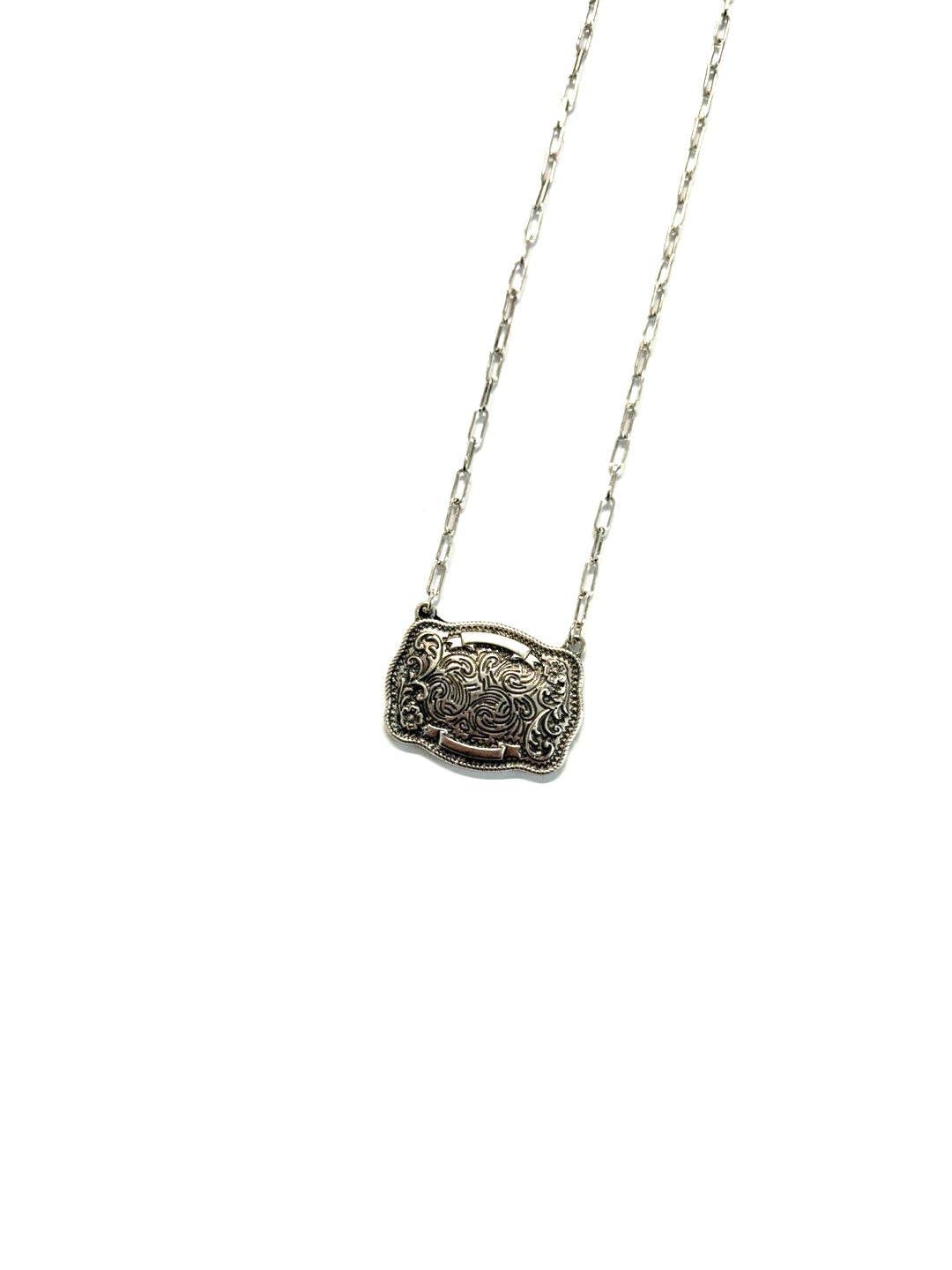 Western Belt Buckle Necklace - Double C Western SupplySnowing West