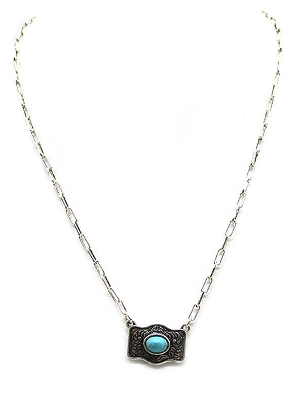 Western Belt Buckle Necklace - Double C Western SupplySnowing West