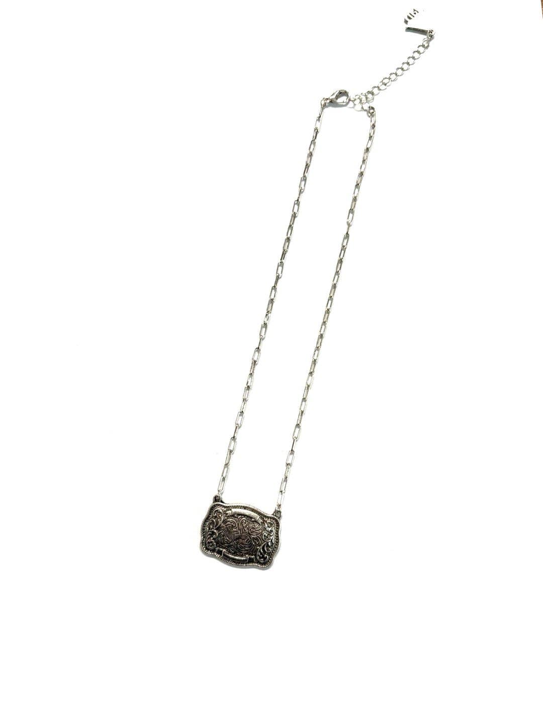 Western Belt Buckle Necklace - Double C Western SupplySnowing West