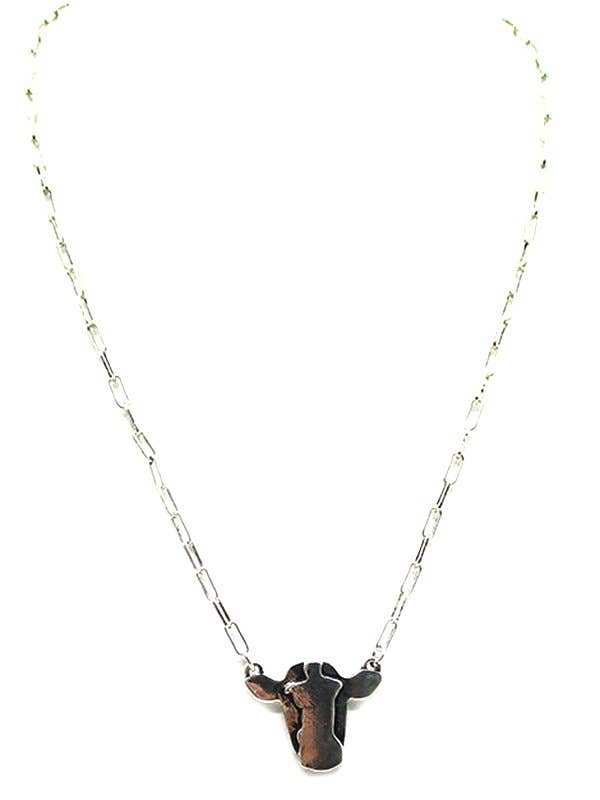 Western Cow Head Necklace SN0548SB - Double C Western SupplySnowing West