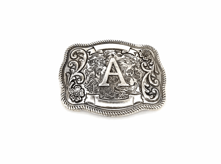Western Filigree Initial Belt Buckle SX1014T - Double C Western SupplySnowing West
