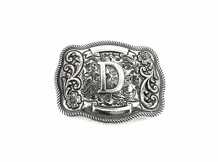 Western Filigree Initial Belt Buckle SX1014T - Double C Western SupplySnowing West