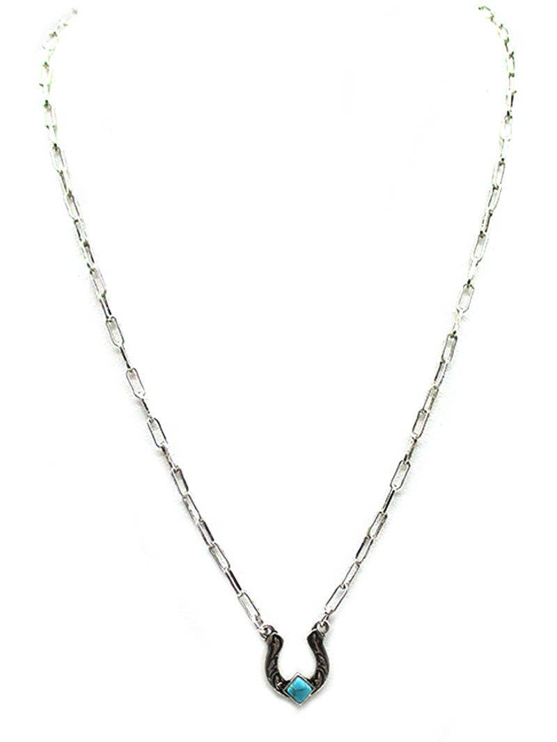 Western Horseshoe Necklace SN0549SBTQ - Double C Western SupplySnowing West