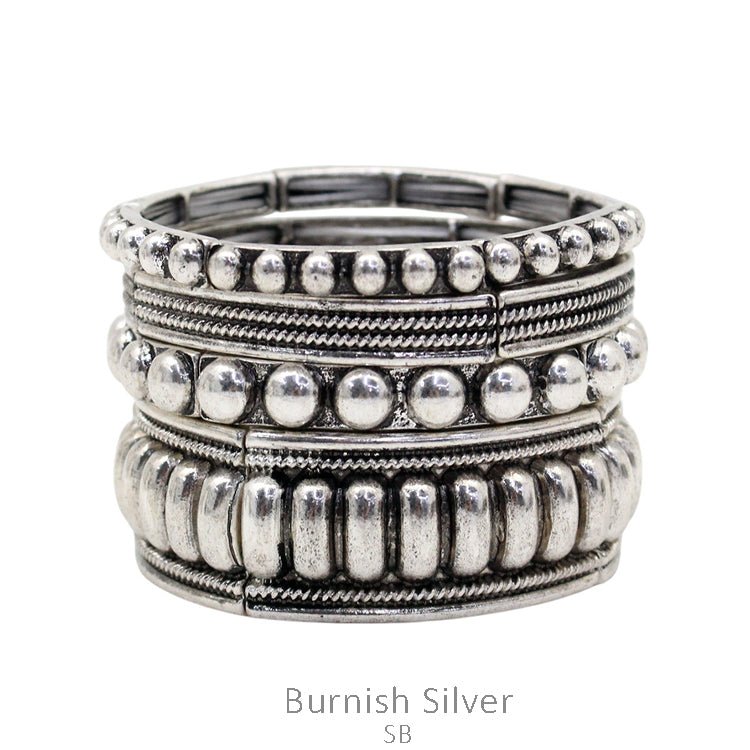 Western Metal Bubble Layered Stretch Bracelet - Double C Western SupplySammi Trading