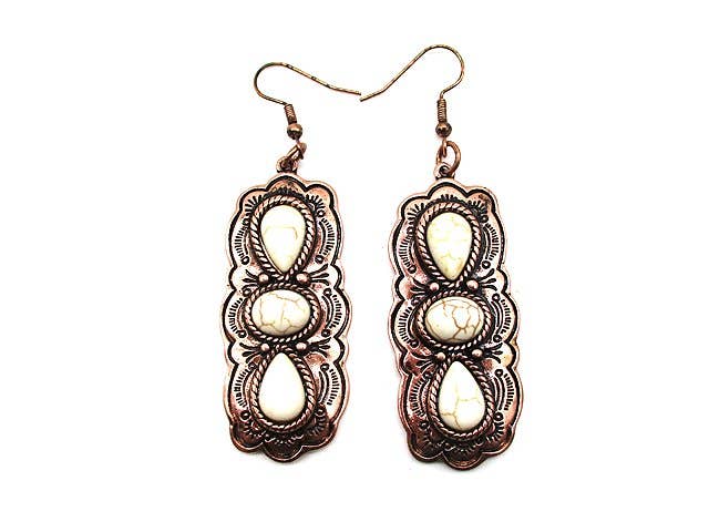 Western Turquoise Earring SE1975SBTQ - Double C Western SupplySnowing West