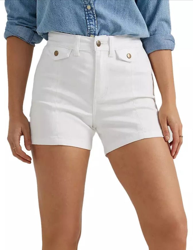 WHITE LEGENDARY SEAMED SHORTS LEE - Double C Western SupplyLee