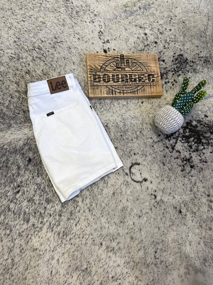 WHITE LEGENDARY SEAMED SHORTS LEE - Double C Western SupplyLee