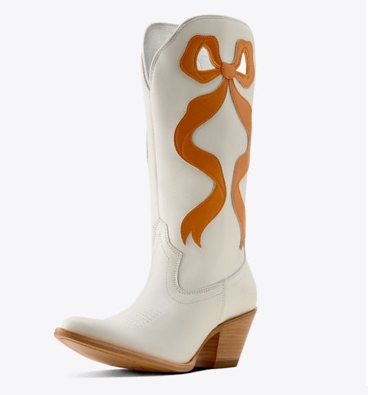 WMS Beaux J Toe Western Boot IVORY PEARL 10080313 - Double C Western SupplyAriat