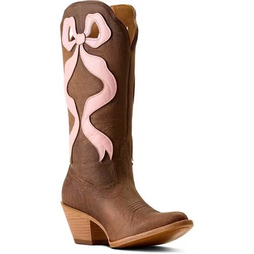 WMS Beaux J Toe Western Boot Weathered Tan/Baby Pink 10080307 - Double C Western SupplyAriat