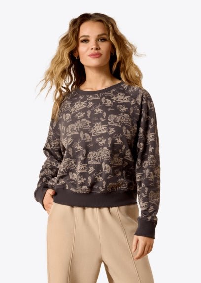 WMS Essential Crew Sweatshirt RETRO RODEO CARBON COPY 10079453 - Double C Western SupplyAriat