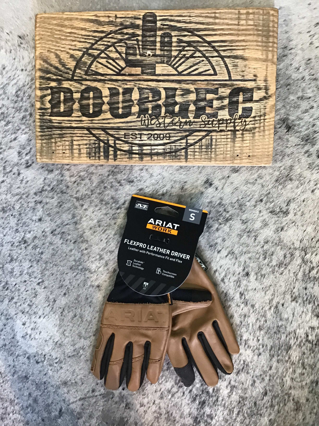 WMS FlexPro Leather Driver Work Glove Brown/Black - 10042834 - Double C Western SupplyAriat