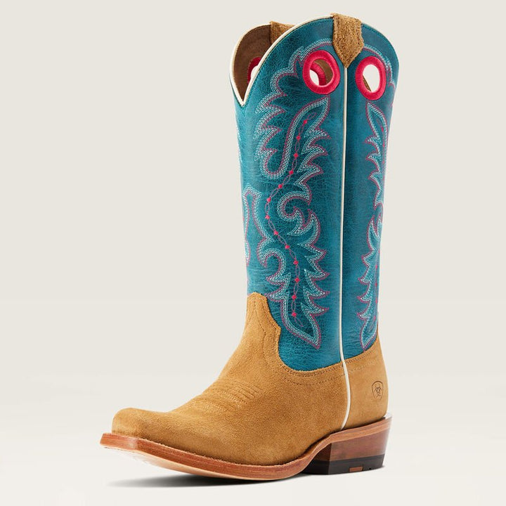 WMS Futurity Boon Cutter Toe Western Boot BUCKSKIN ROUGHOUT 10044403 - Double C Western SupplyAriat