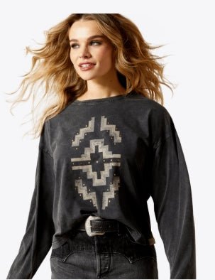 WMS Hesperia T-Shirt BLACK MINERAL WASH - 10065944 - Double C Western SupplyAriat