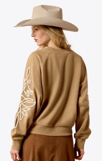 WMS Juliette Sweatshirt KHAKI HEATHER 10080602 - Double C Western SupplyAriat