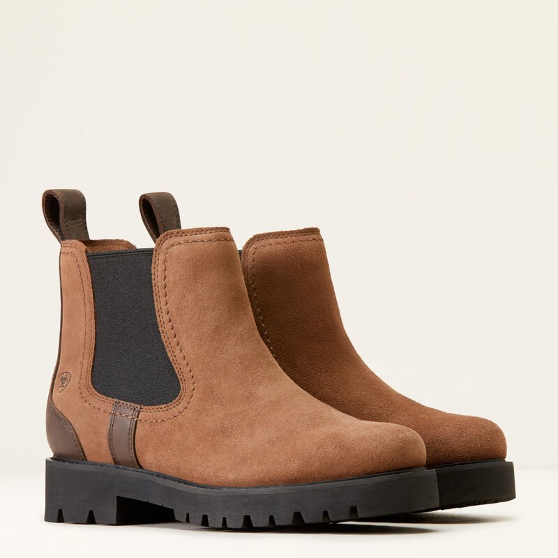 WMS Wexford Lug Waterproof Chelsea Boot DARK EARTH 10047004 - Double C Western SupplyAriat
