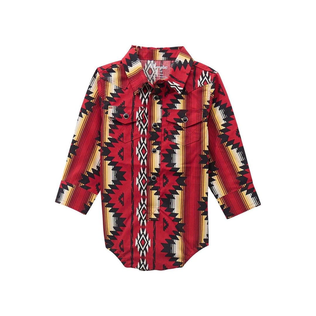 Wrangler® Baby Boy Bodysuit - Red Multi 112369546 - Double C Western SupplyWrangler
