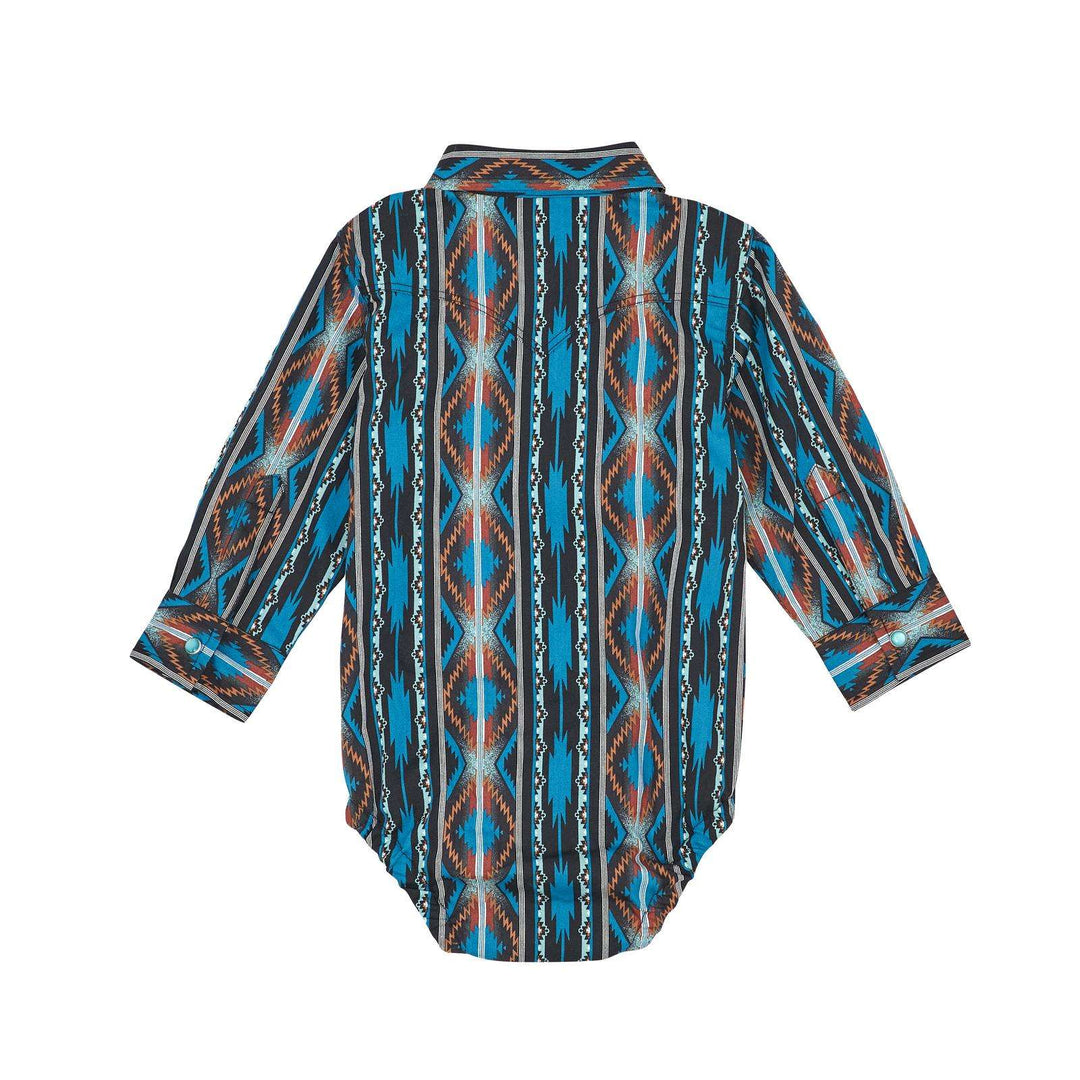 Wrangler® Baby Boy Long Sleeve Bodysuit - Turq Multi 112367737 - Double C Western SupplyWrangler