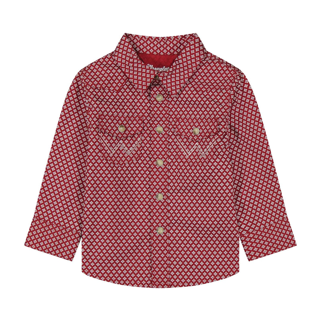 Wrangler® Baby Boy Long Sleeve Shirt - Red - 112384733 - Double C Western SupplyWrangler