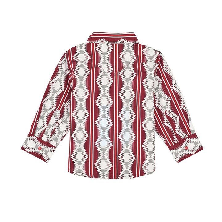Wrangler® Baby Boy Long Sleeve Shirt - Red Multi 112367736 - Double C Western SupplyWrangler