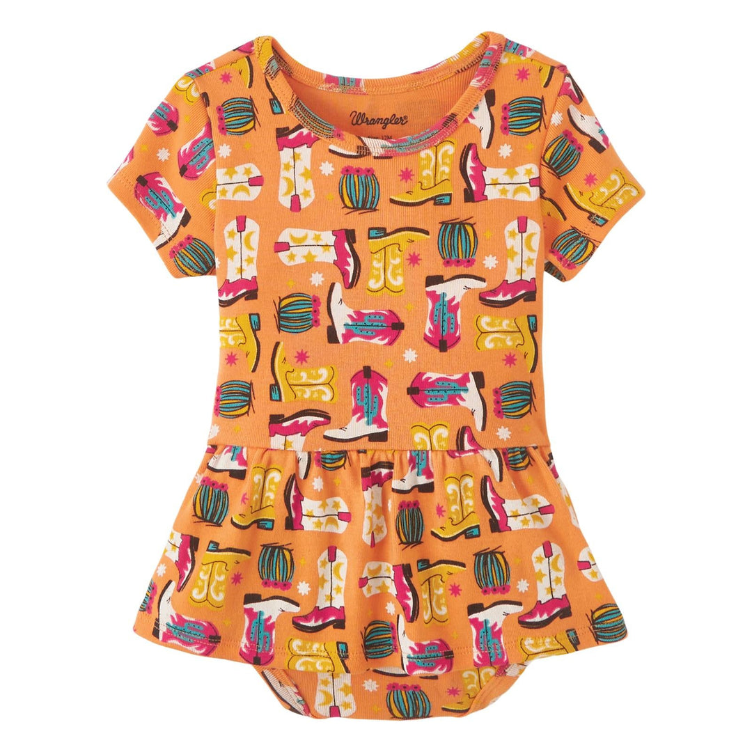 Wrangler® Baby Girl Bodysuit - Orange Multi - Double C Western SupplyWrangler