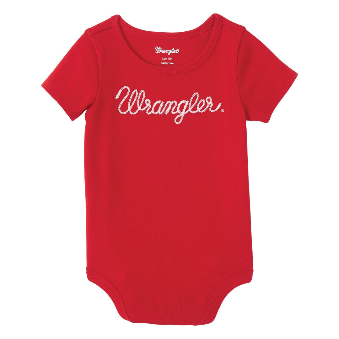 Wrangler® Baby Girl Bodysuit - Red - Double C Western SupplyWrangler