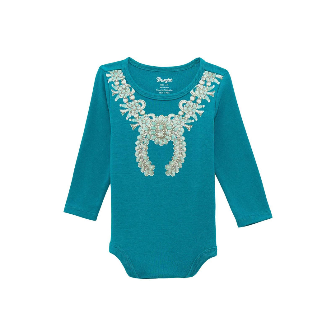 Wrangler® Baby Girl Bodysuit - Teal 112371932 - Double C Western SupplyWrangler