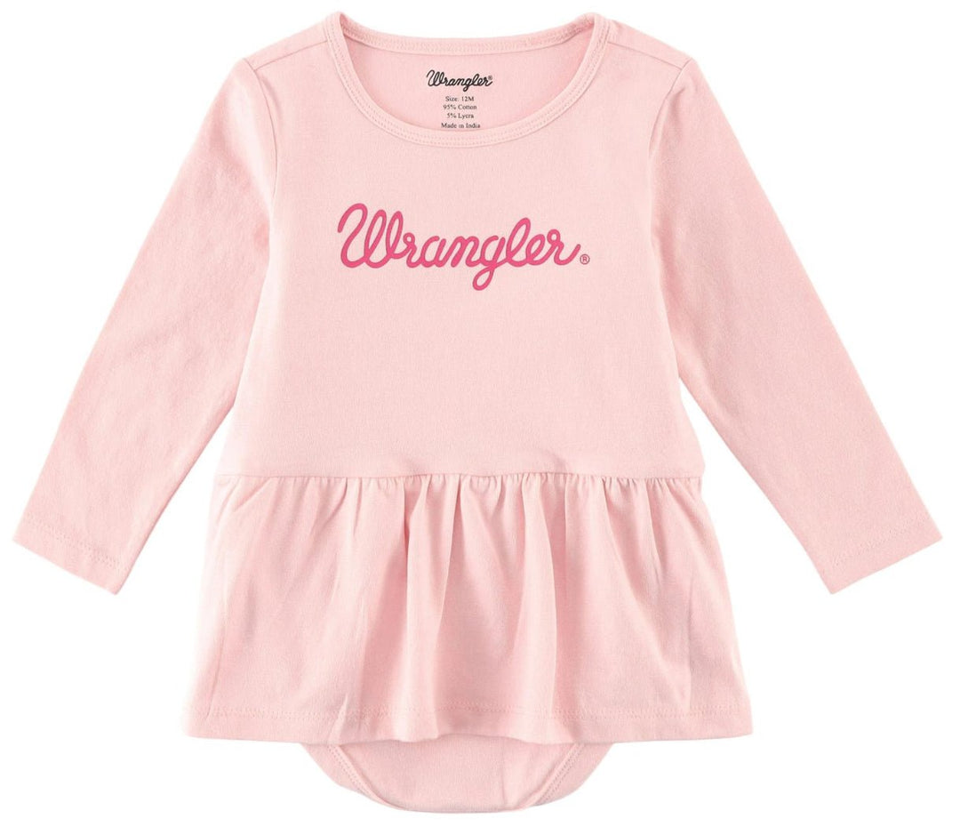 Wrangler® Baby Girl Bodysuit with Skirt - Pink - Double C Western SupplyWrangler