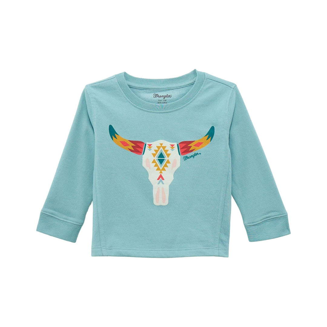 Wrangler® Baby Girl Sweatshirt Crew - Blue 112371938 - Double C Western SupplyWrangler