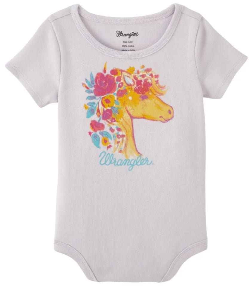 Wrangler Baby Girls Horse Onesie - Double C Western SupplyWrangler