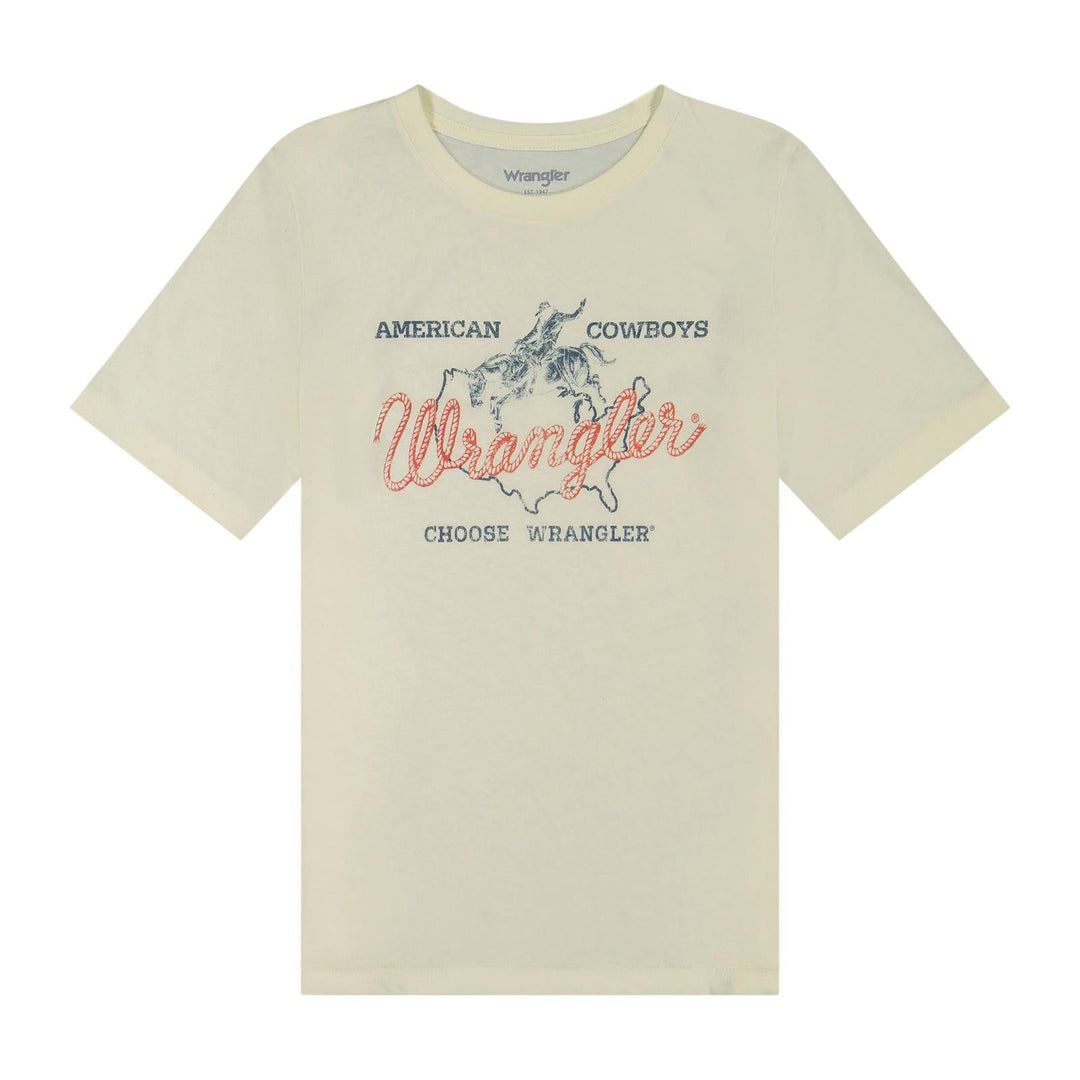 Wrangler® Boys Short Sleeve Graphic T-Shirt - Antique White Heather - 112379617 - Double C Western SupplyWrangler