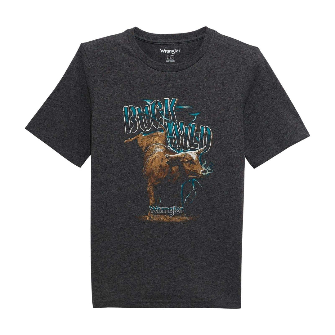 Wrangler® Boys Short Sleeve Graphic T-Shirt - Phantom Heather 112372894 - Double C Western SupplyWrangler
