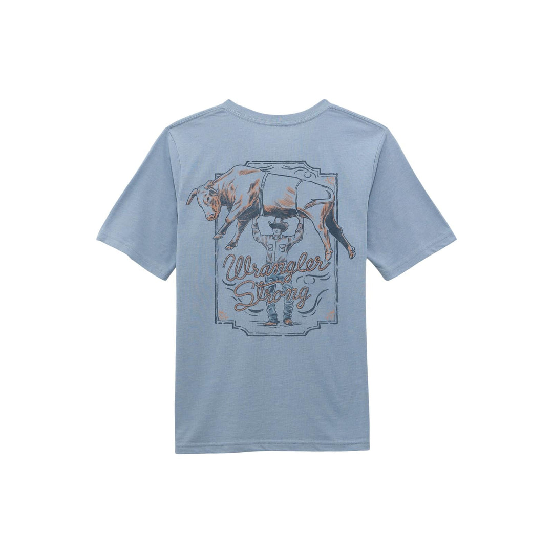 Wrangler® Boys Short Sleeve T-Shirt - Ashley Blue Heather 112368714 - Double C Western SupplyWrangler