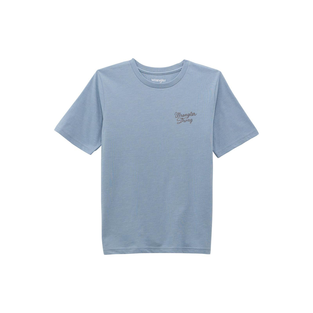 Wrangler® Boys Short Sleeve T-Shirt - Ashley Blue Heather 112368714 - Double C Western SupplyWrangler