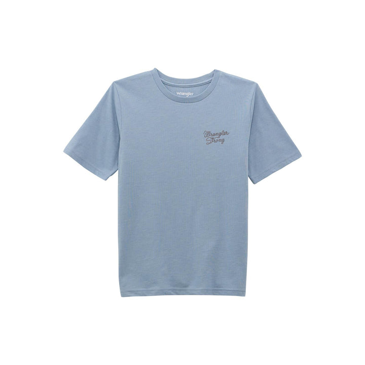 Wrangler® Boys Short Sleeve T-Shirt - Ashley Blue Heather 112368714 - Double C Western SupplyWrangler