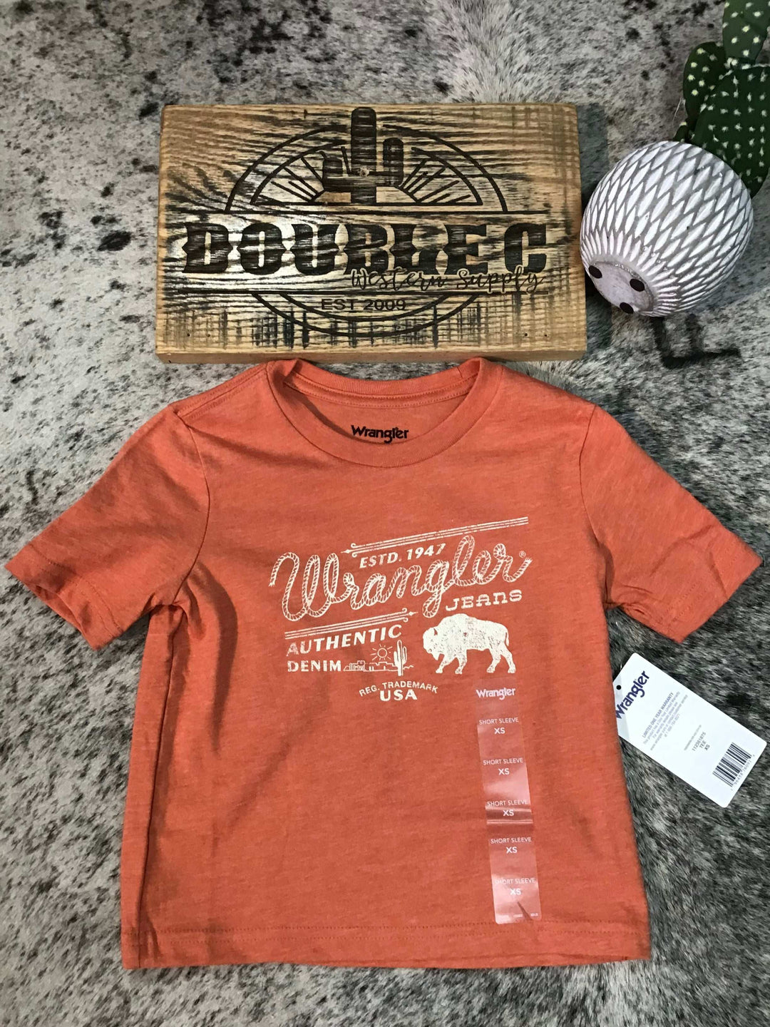 Wrangler® Boys Short Sleeve T-Shirt - Mecca Orange Heather - Double C Western SupplyWrangler