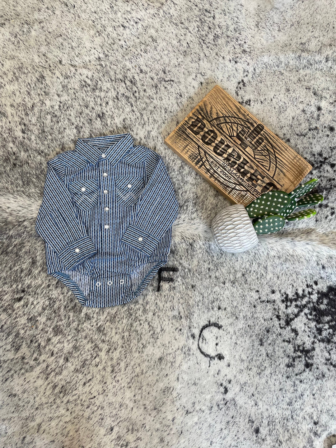 Wrangler Boys Western Blue Onesie - Double C Western SupplyWrangler