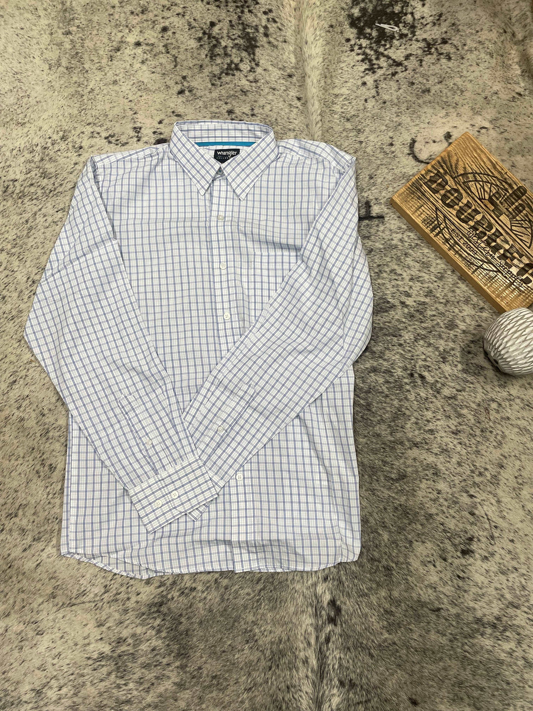 Wrangler Cojo Blue Stripped Button Up - Double C Western SupplyWrangler