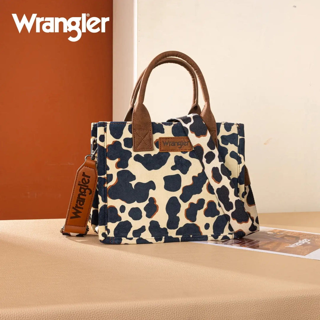Wrangler Cow Print Concealed Carry Tote/Crossbody SP-WG264-8120S - Double C Western SupplyMontana West