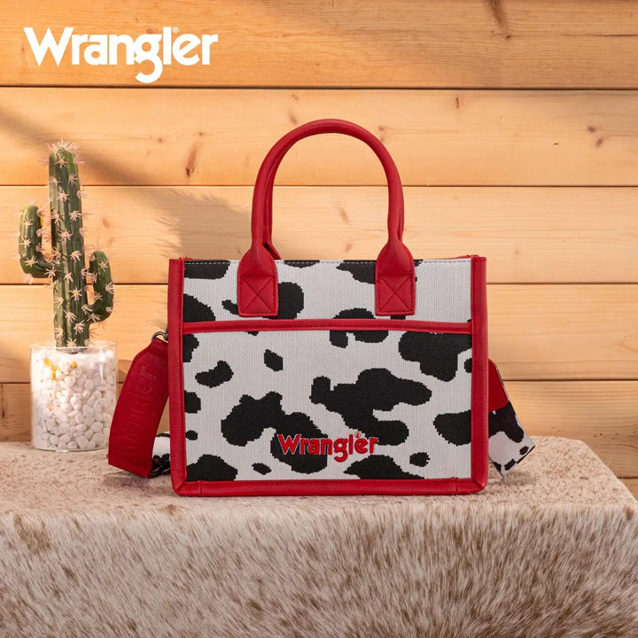 Wrangler Cow Print Tote/ Crossbody WG301-8120S - Double C Western SupplyMontana West