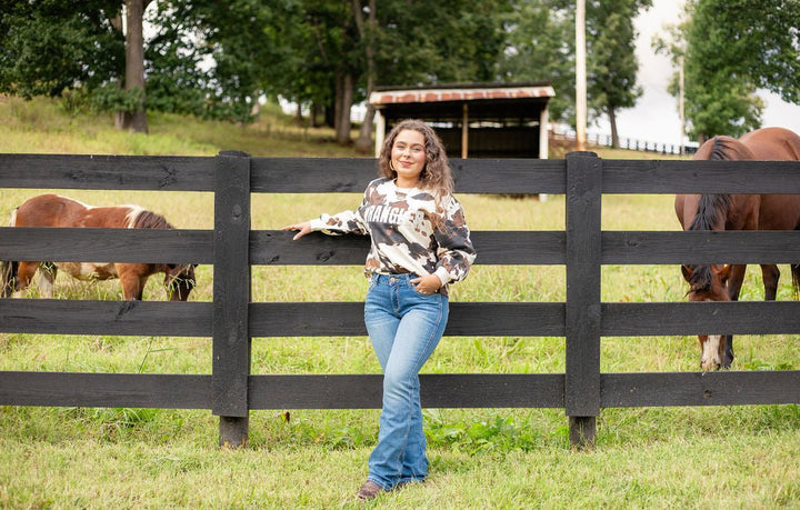 Wrangler® Crew Fleece - Oversized Fit - Cow Print - 112384040 - Double C Western SupplyWrangler